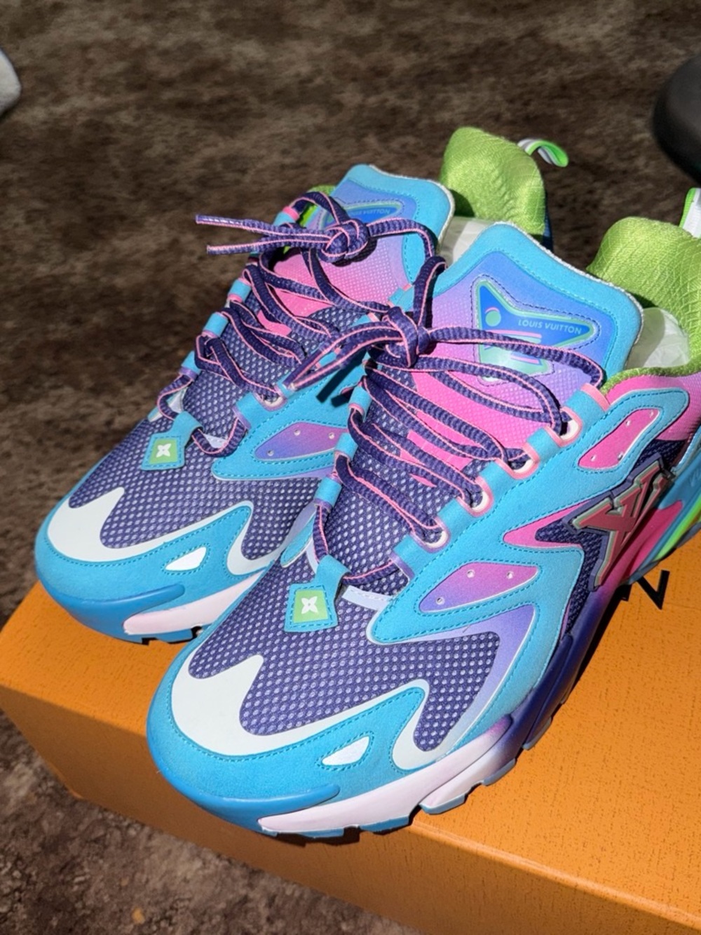 Louis Vuitton Kids Vibrant Blue/Purple/Pink Sneakers